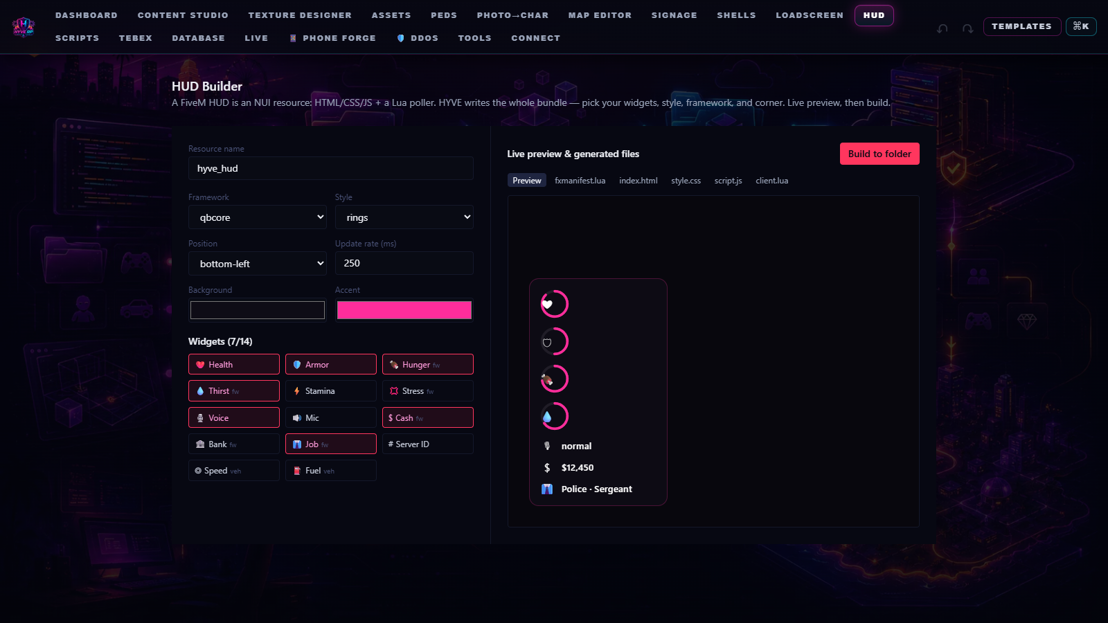 HYVE HUD Builder